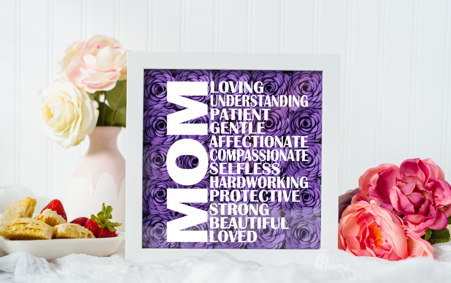 The Scarlett Butterfly - Wholesale Decorative Tabletop Object - Mom Paper Flower Shadow Box Gift - Mother's Day Gift for Mom0