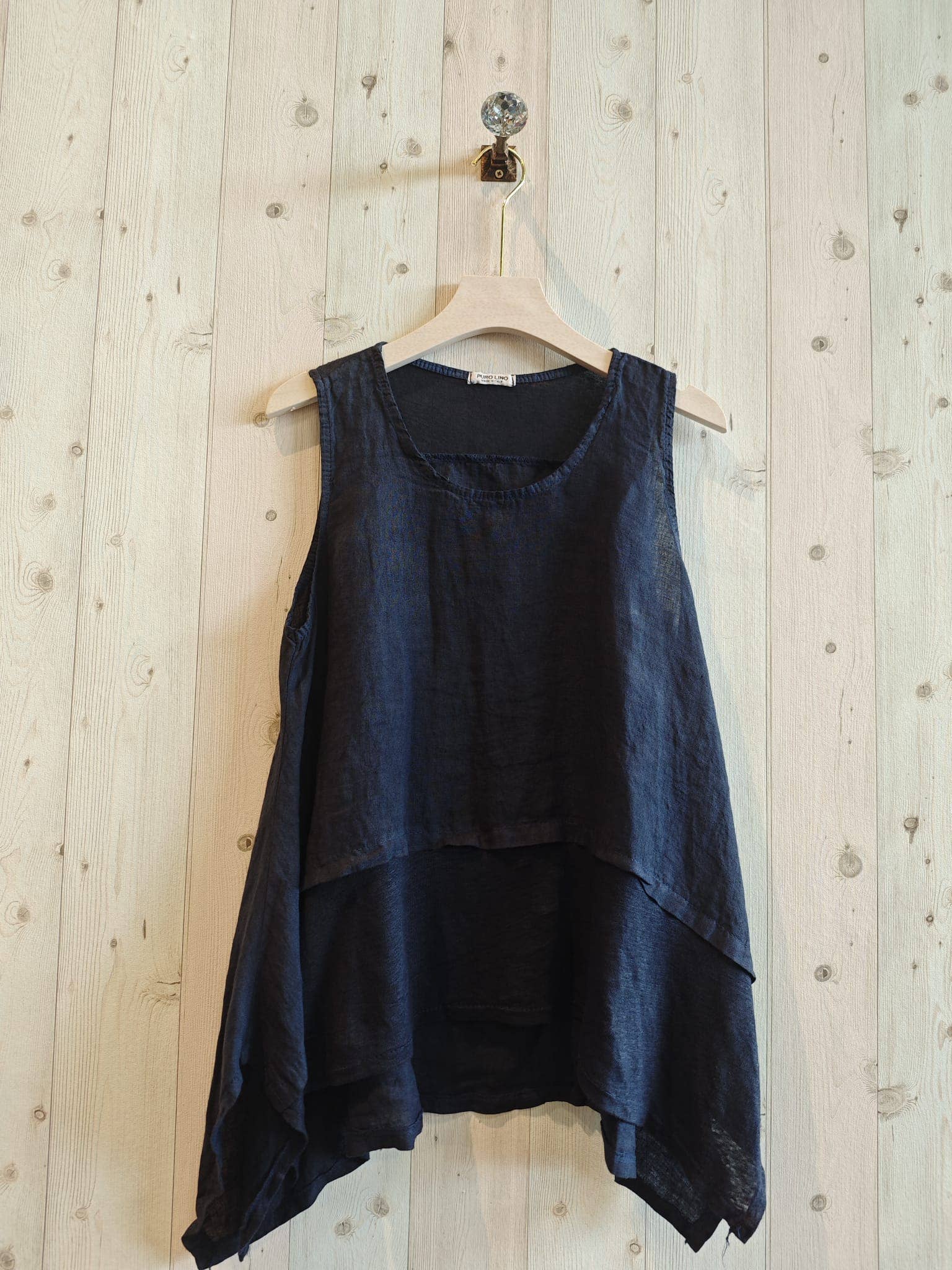 Linen & More - Wholesale Blouse - Women's - REF 6290 LONG V-NECK BLOUSE 100% LINEN1