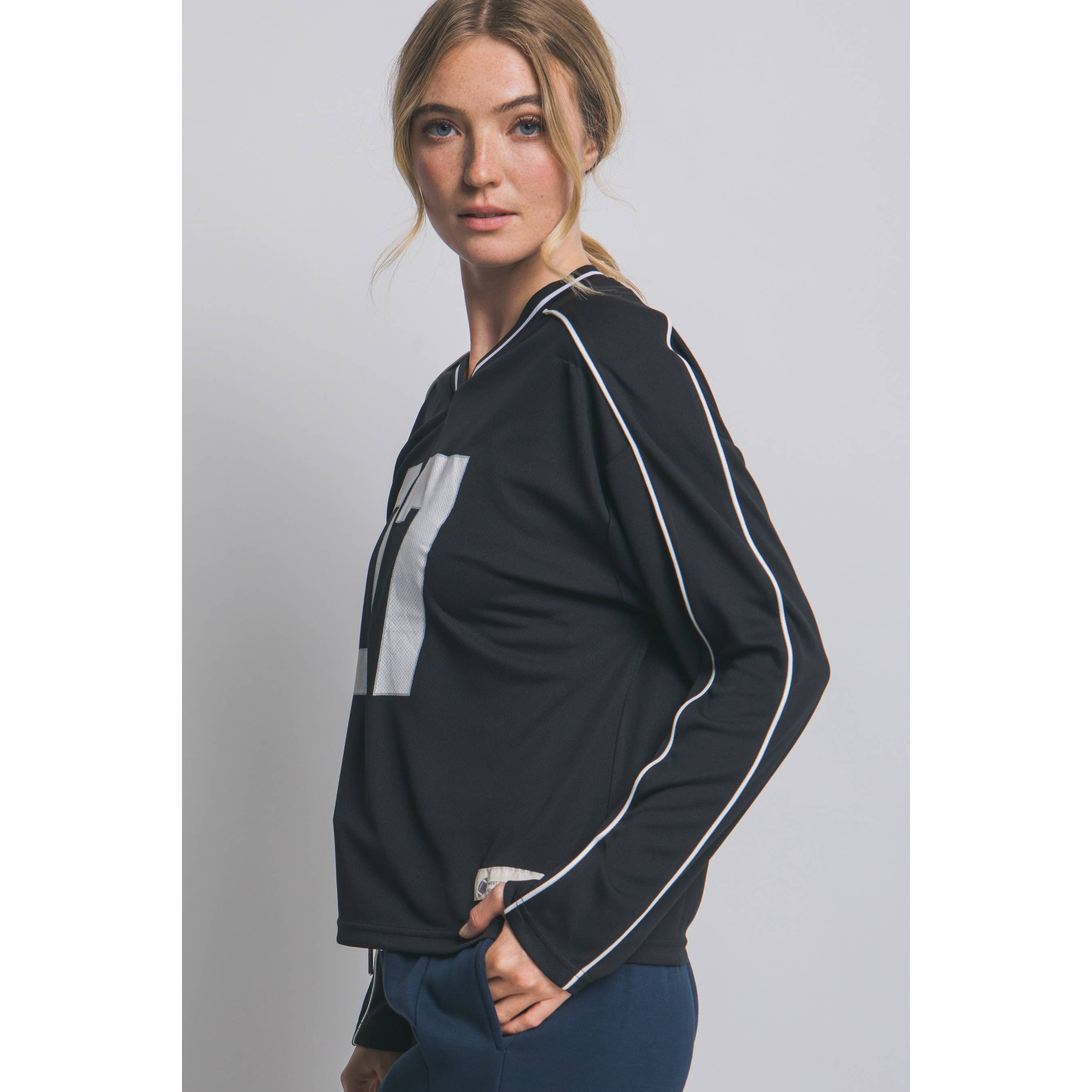 Style Up - Vente T-shirt sérigraphié – femme - Haut de maillot à manches longues inspiré du varsity1