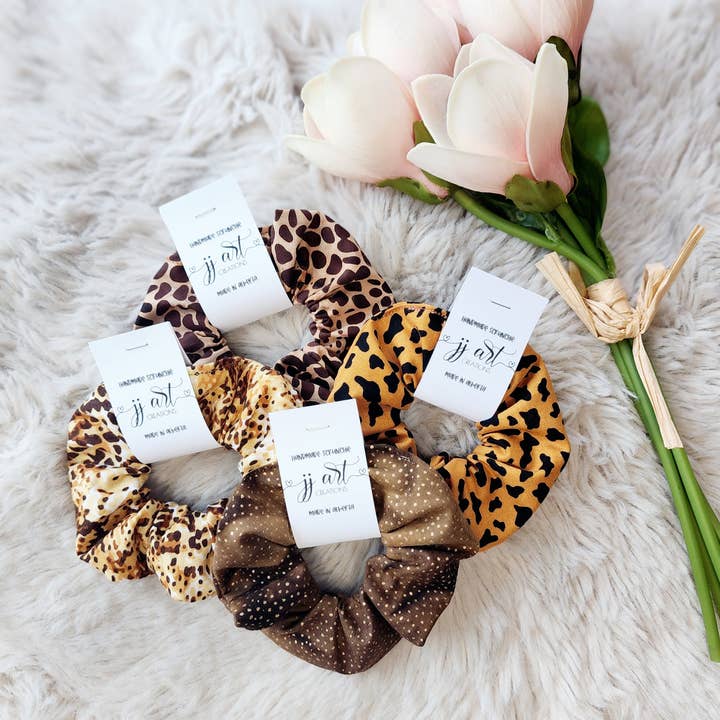 Hair Scrunchie Animal Print for wholesale by JJ Art Creations Inc.
