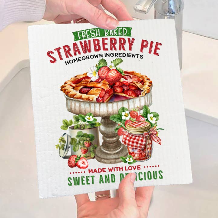 Pano de Prato Sueco Tarte de Morango Fresco por atacado de Avery Lane Gifts