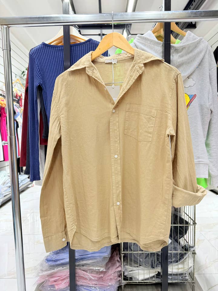 Chilli Girl Collection - Wholesale Blouse - Women's - Classic collared linen shirt 2