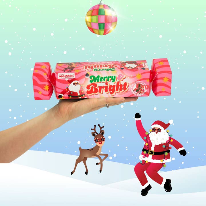 Sock Academy - Wholesale Socks - Women's - MERRY&BRIGHT | 4 Odd Socks Christmas Cracker|United Oddsocks4