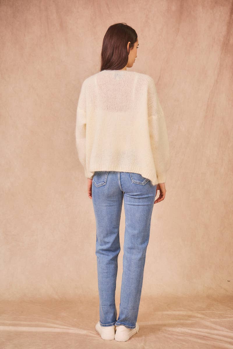 Calie Paris – Großhandel Strickpullover – Damen – Offene Mohair-Mischung Strickjacke13