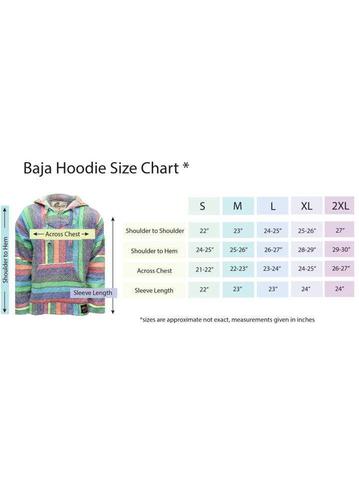No Bad Days – Poncho - Mulher por atacado – Baja Hoodie Mexicano Poncho - Arco-Íris Menta Adulto Chevron3
