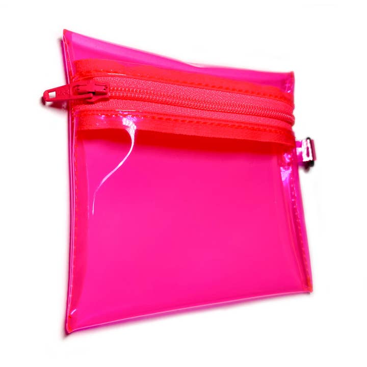 NEON SOL - Wholesale Coin Purse - Women's - Transparent Coin Pouch | neon pink