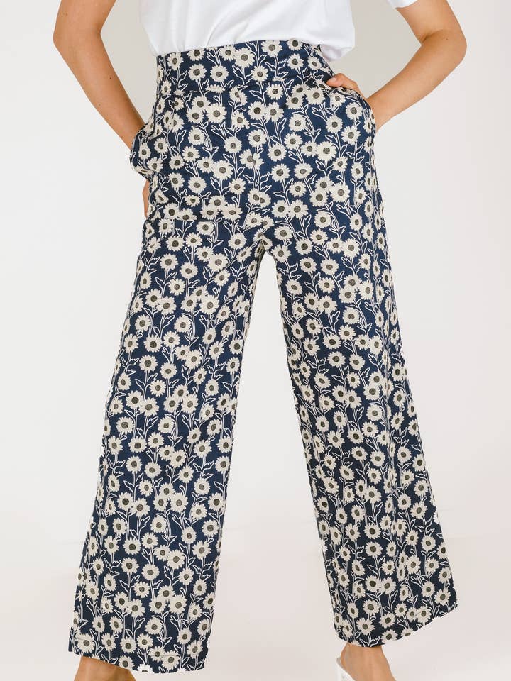 Zonnebloem broek voor wholesale door Kitu Paris