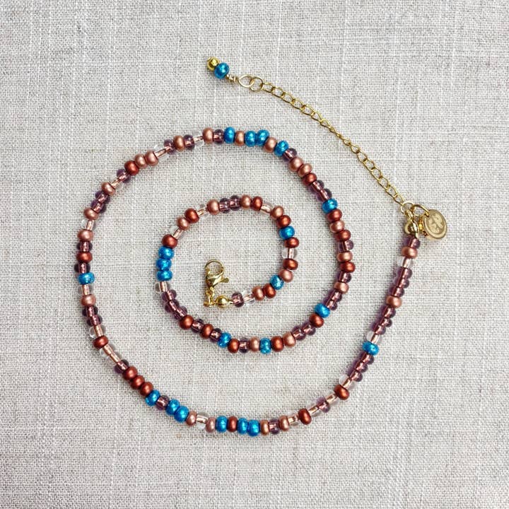 Ewelina Pas Jewelry - Wholesale Beaded/Pearl Necklace - Mixie/// Bronze Mixed Czech Glass Beaded Necklace9