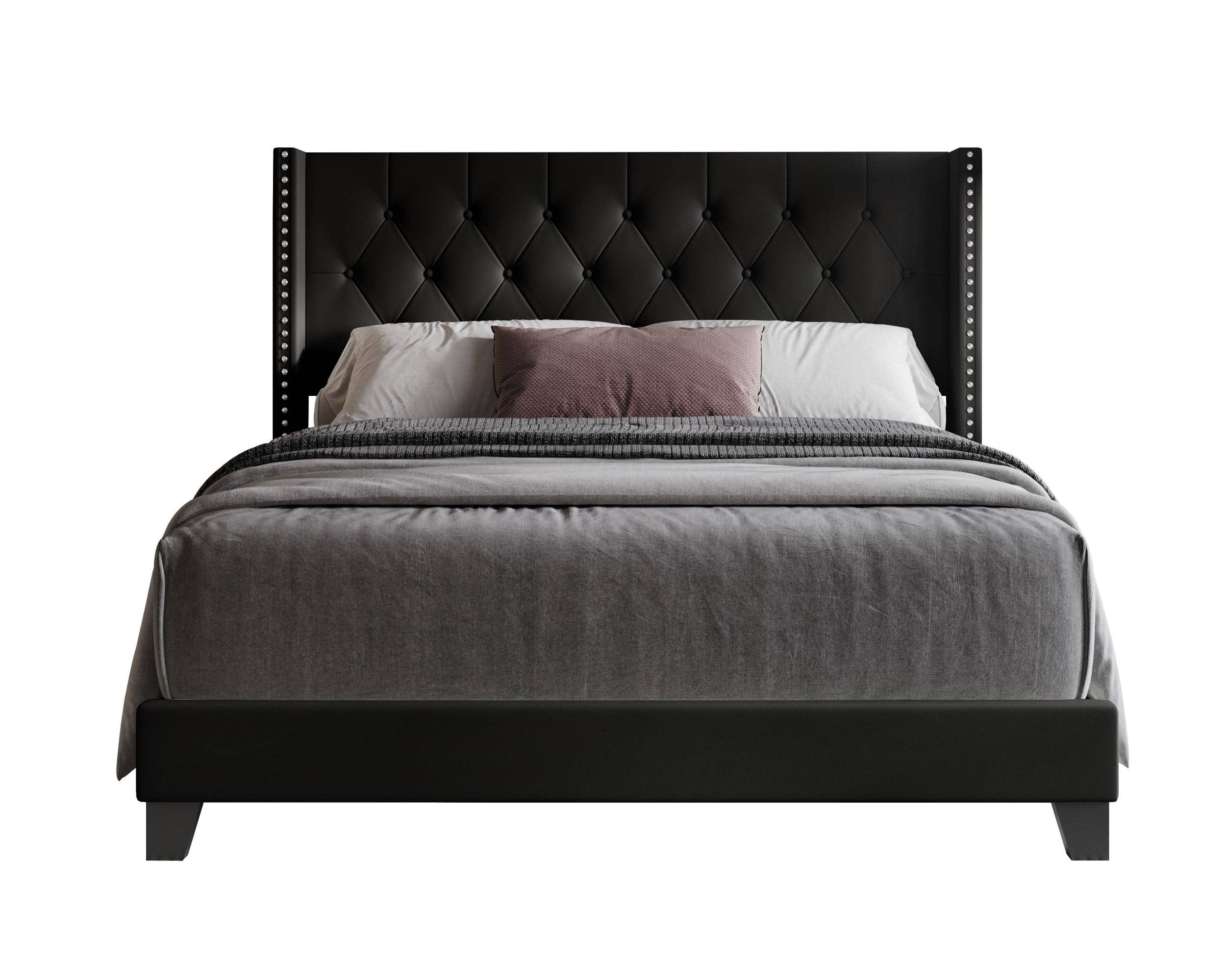 Home Design - Wholesale Bed - Homer Button-Tufted Wingback Upholstered Panel Bed Frame11