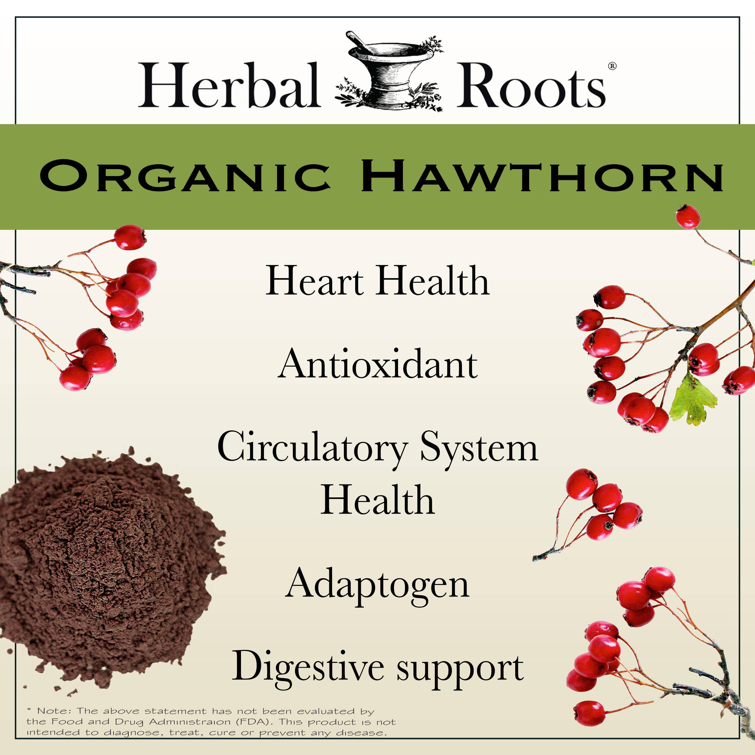 Herbal Roots - Wholesale Oral Supplement/Vitamin - Herbal Roots Organic Hawthorn Berry Capsules5