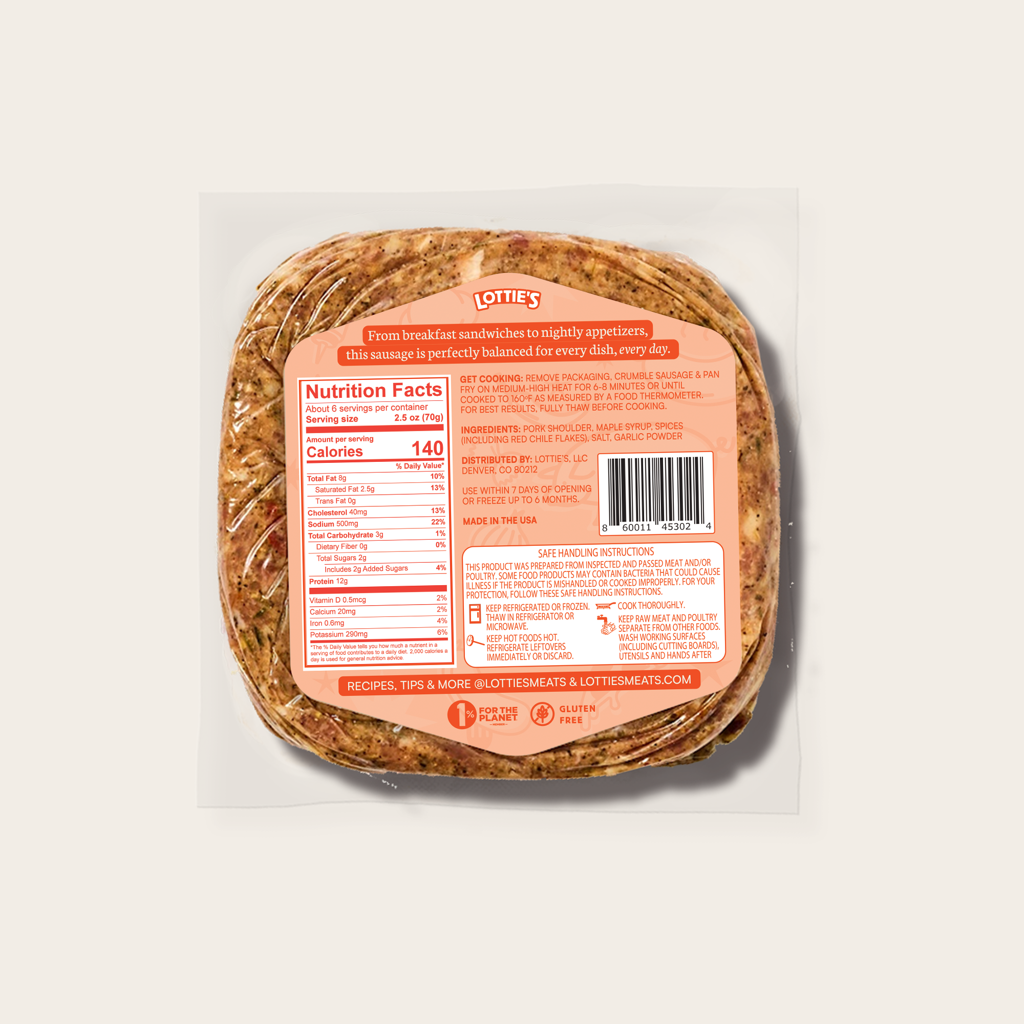 Lottie's Meats - Wholesale Sausage - Everyday (Breakfast) Sausage | Ground Pork Blends | 16 oz1