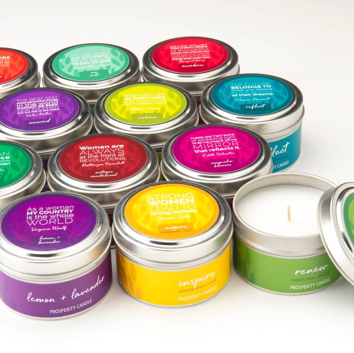 Prosperity Candle - Wholesale Travel Candles - Year of Inspiration 4oz Quote Candle Collection - Handmade0