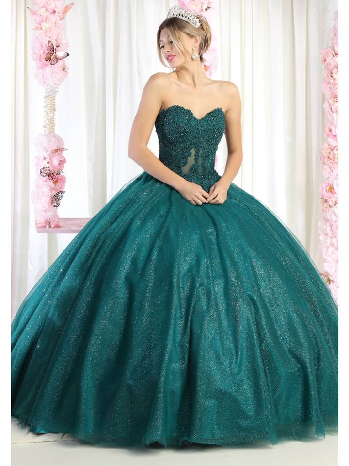 LA Merchandise - Wholesale Gown - Women's - LA141 Strapless Lace Bodice Quinceanera Ball Gown8