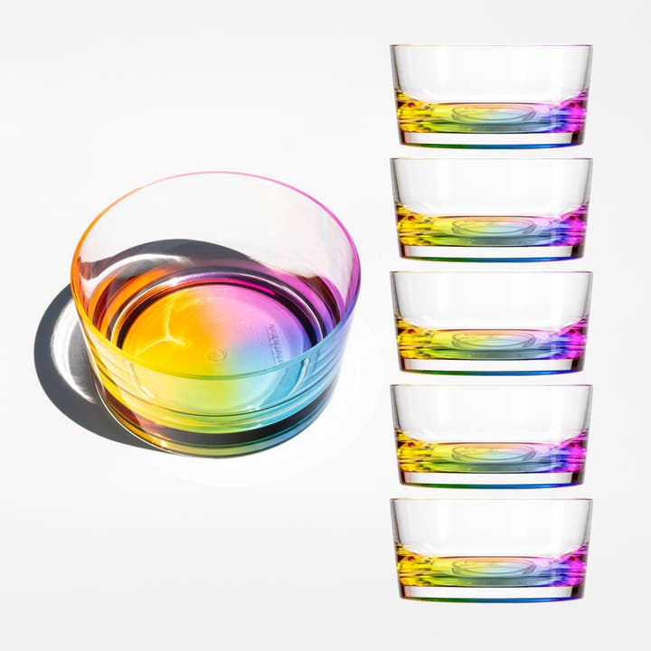 Teardrop 6 inch Rainbow Acrylic Salad Bowl | Set of 6 for wholesale by Merritt International