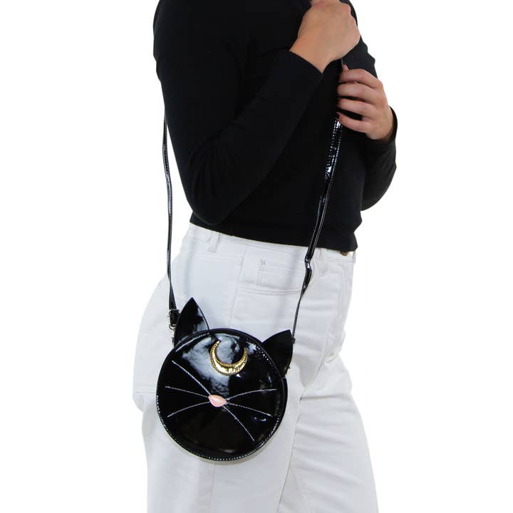 COMECO INC - Wholesale Crossbody Bag - Women's - Mystical Black Cat Face Crossbody Bag