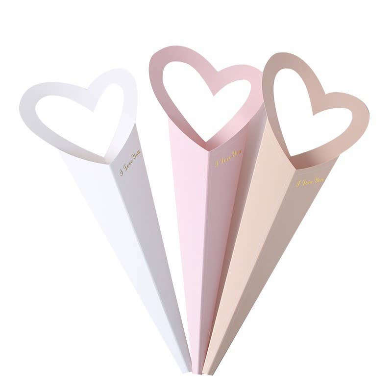 ByHome – wholesale Gift bag – 3 Colors LOVE Heart Flower Bouquet Paper Sleeve6