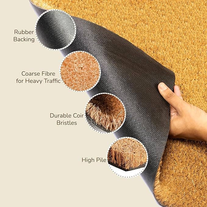 India Wholesale Co – wholesale Door mat – Extra Large Coir Mats Basic Plain - 22X47" Beige2
