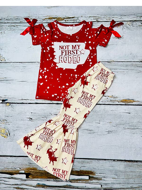 luluclothes - Wholesale Top & Pant Set - Kids - NOT MY FIRST RODEO printed 2pc girl outfit