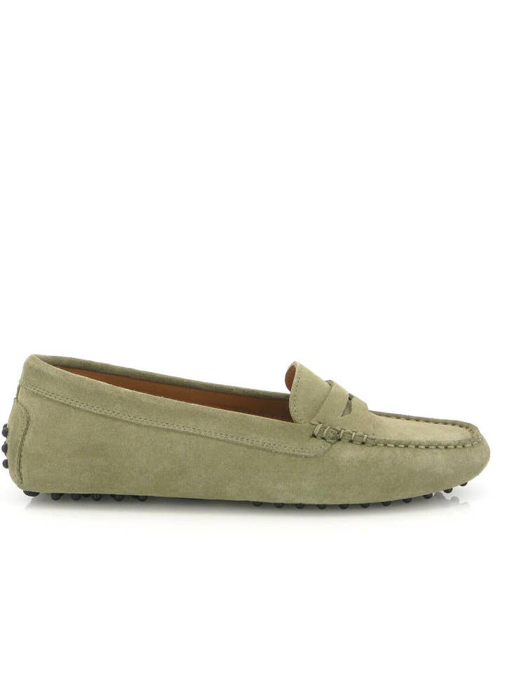 Michèle - olivfarbenes Veloursleder für den Großhandel von Atlanta Mocassin