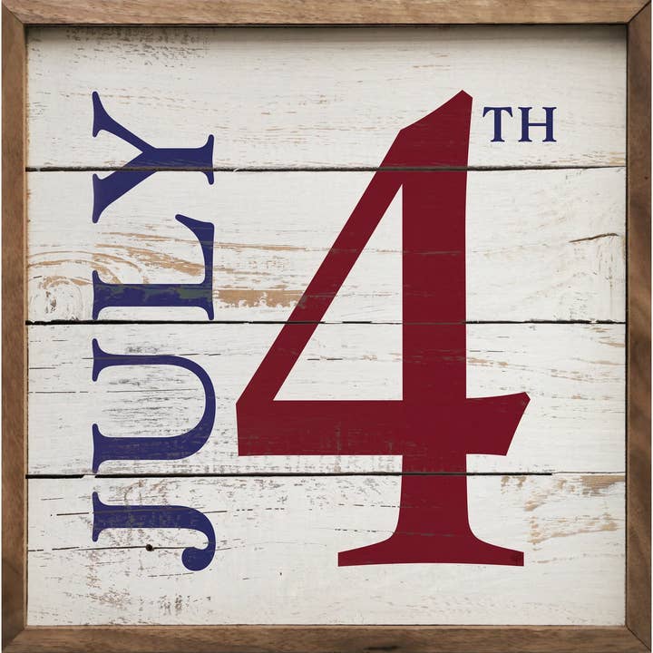 Kendrick Home - Wholesale Sign - July 4th Whitewash