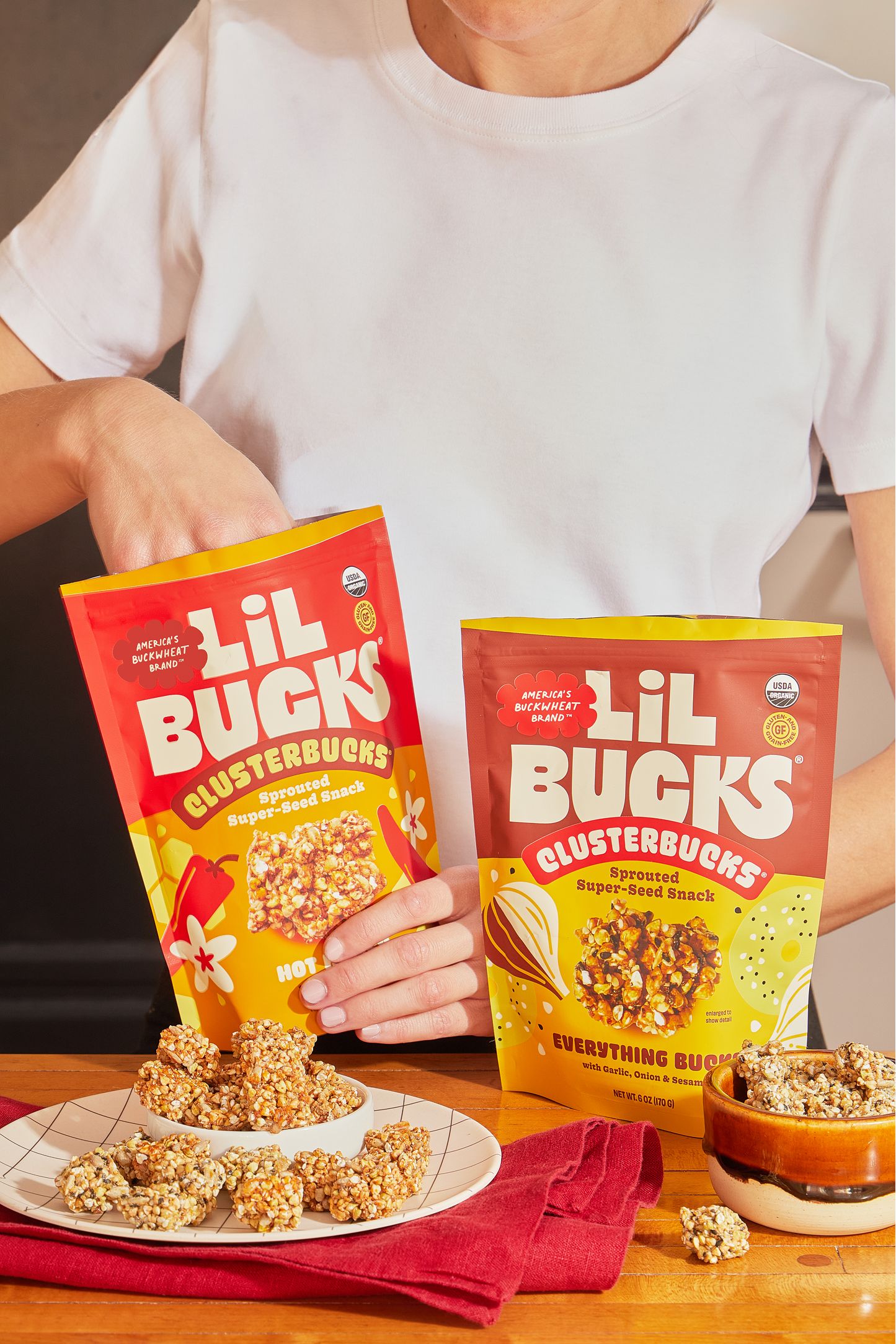 Lil Bucks - Wholesale Snack Bar - Clusterbucks Gluten-Free Bites - Hot Honey - 6pk2