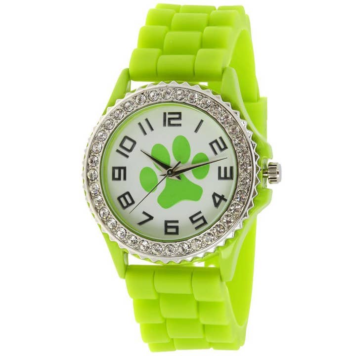 ShopTrendsNow - Vendita all'ingrosso Orologio da polso - Donna - Orologio in silicone con quadrante a forma di zampa con strass in zirconia cubica7