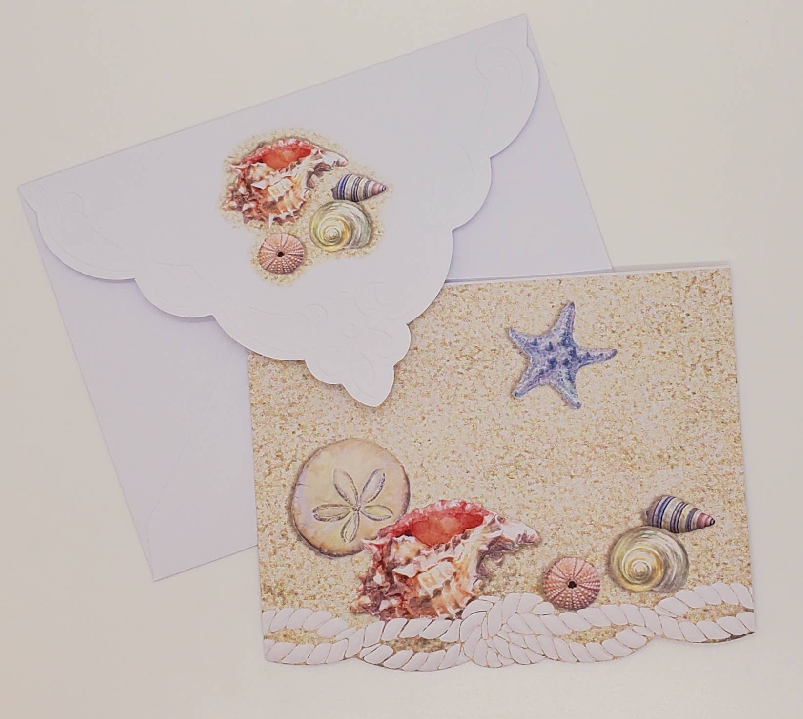 Carol Wilson Fine Arts Inc./For Arts Sake - Wholesale Stationery/Notecard Set - Sea Shell Embossed, Die-Cut Boxed Portfolio Note Ca NCP23432