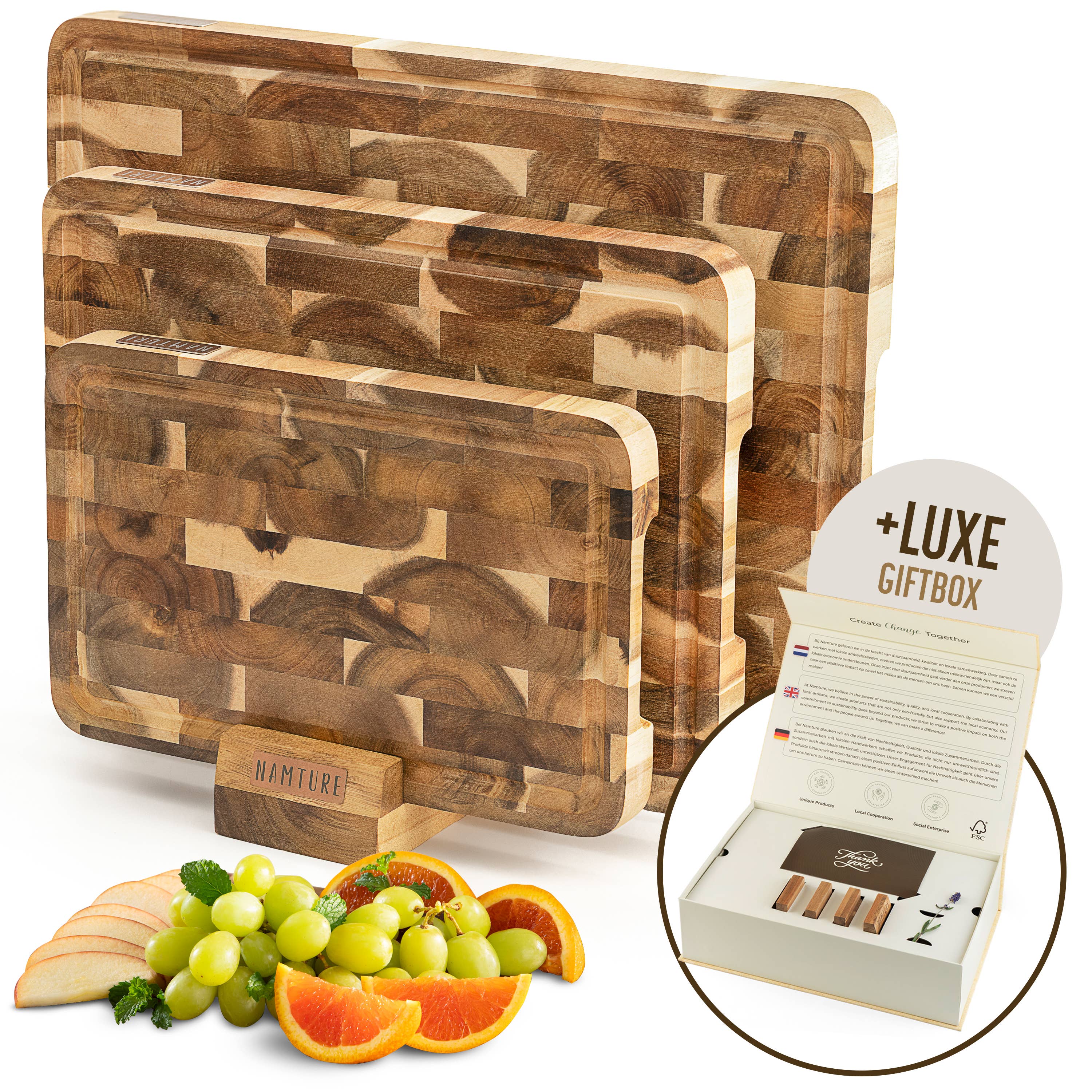 Namture – Tábua de cortar por atacado – Namture - Conjunto de tábuas de corte - Acácia0