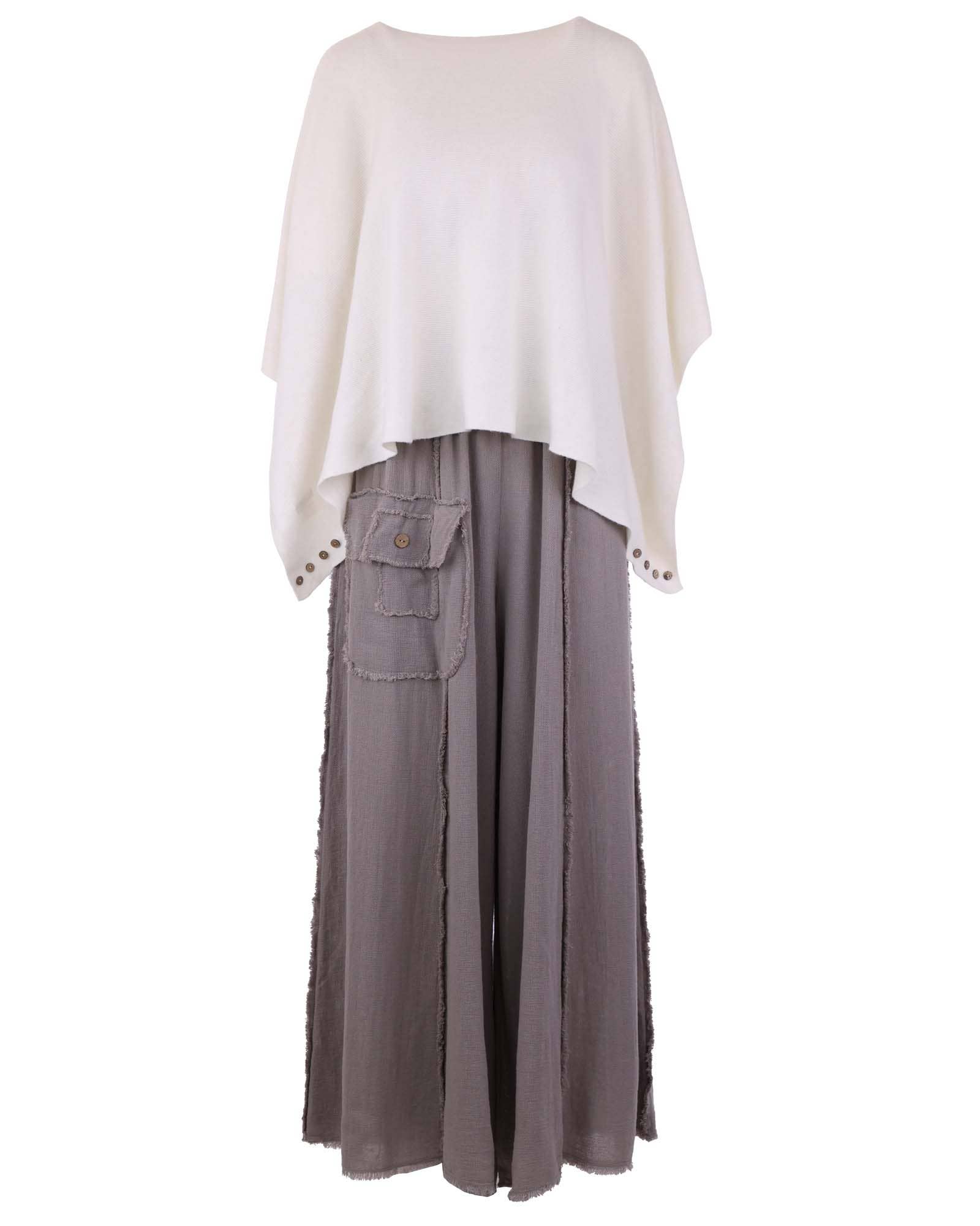 Cadenza Italy Ltd - Wholesale Poncho - Dames - Zomerse Overgooier met Knopen1