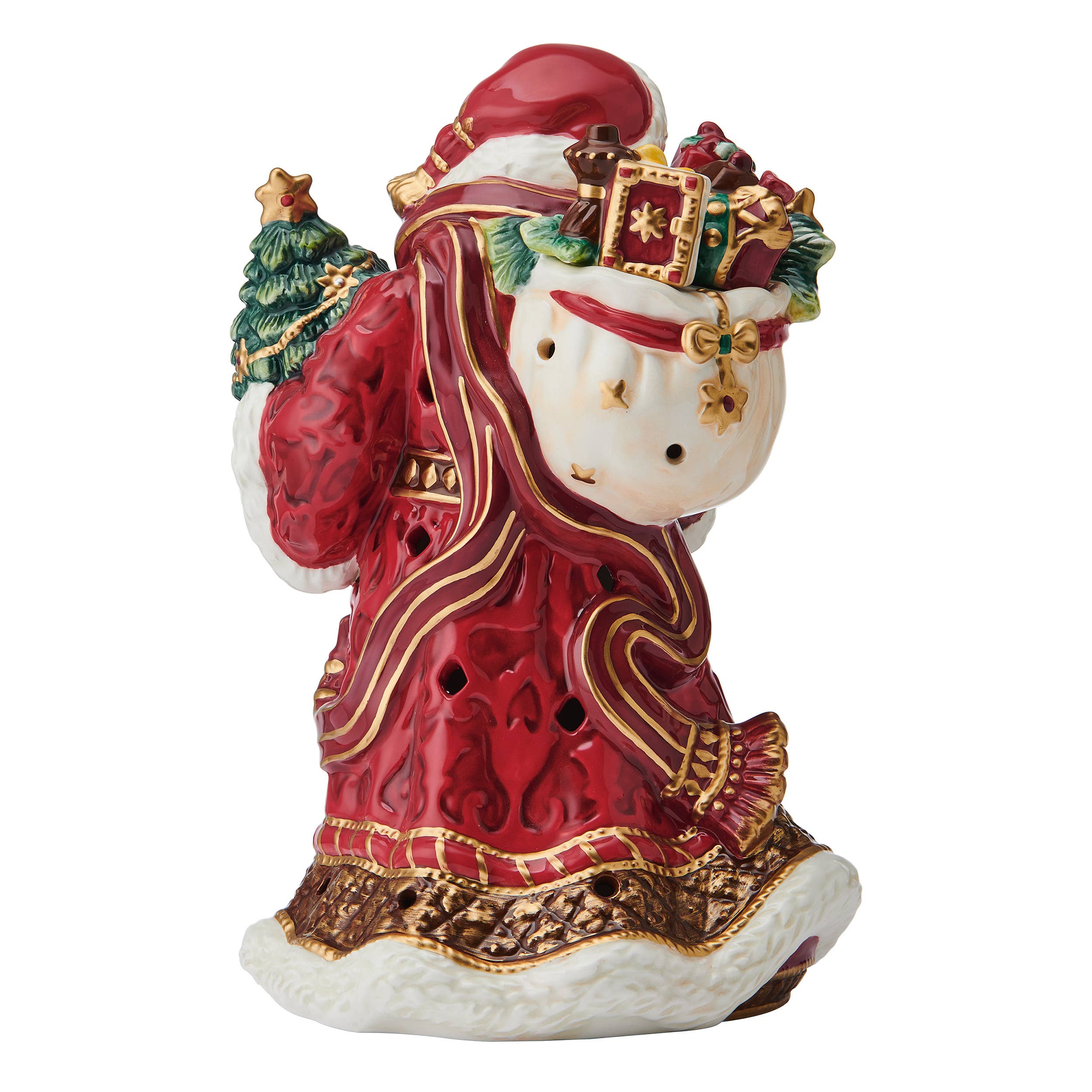 RED Fitz and Floyd Hldy Luminary Renaissance Santa Photo Box for wholesale on Faire1