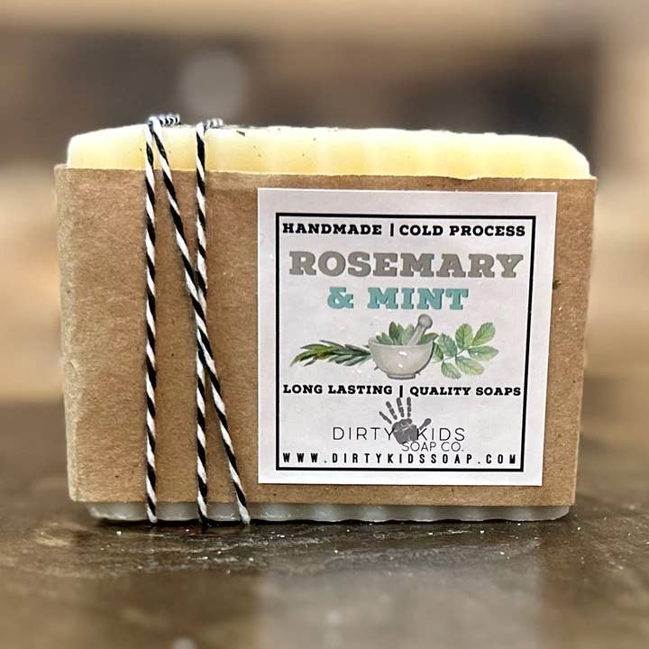ROSEMARY AND MINT SOAP BAR / COLD PROCESS / MOISTURIZING for wholesale by dkhandmade