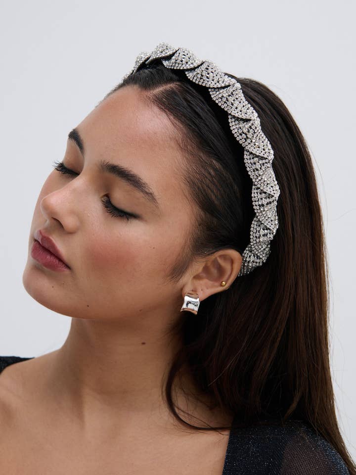 Twist Rhinestone Statement Headband for wholesale by Angels Whisper Accessories