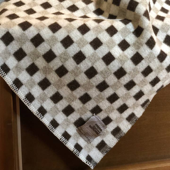 Bottoli - Wholesale Bedding Blanket - Single bed blanket LANAITALIANA - 100% Virgin Merino Wool - Lady 3 natural colors3