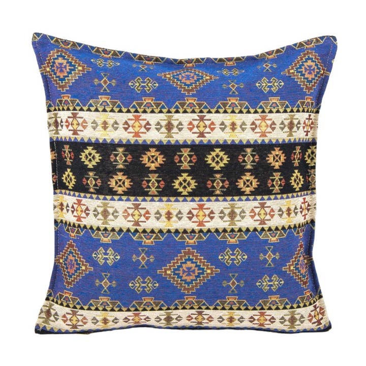 Tygkuddeöverdrag med design och blå accenter för wholesale av Atar Gifts