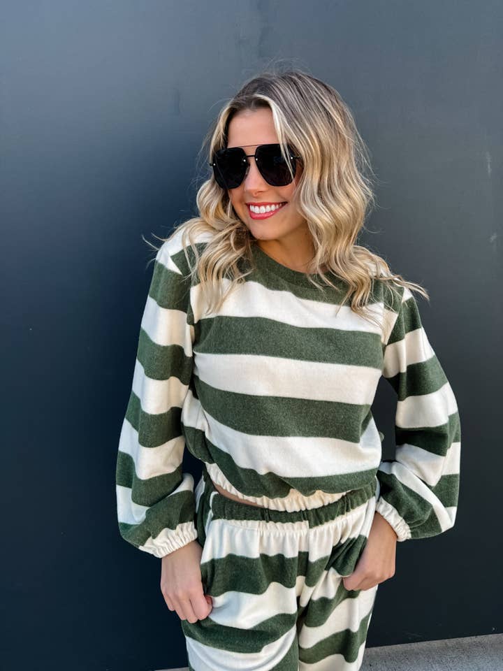 BLAKELEY - Wholesale Lounge Set - Women's - LET'S JUST LOUNGE STRIPE SET