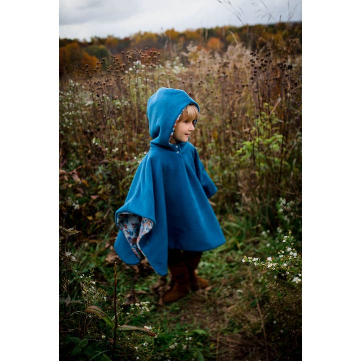 Otto & Odette LLC - Wholesale Poncho - Kids - Luxury Fleece Car Seat Poncho, Child Coat, Frost Floral&Teal