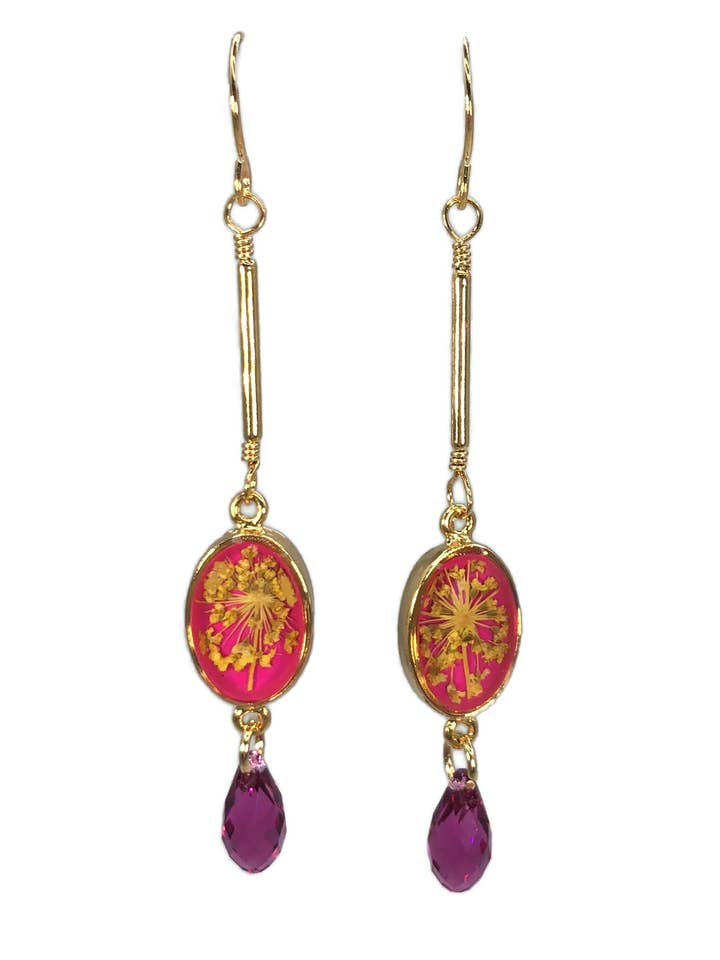 West Hollywood Ultra Small Oval op lange druppel met kristal voor wholesale door Shari Dixon