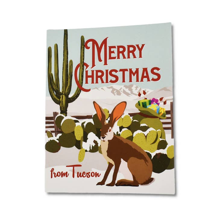 Juego de 5 tarjetas de notas de Navidad con liebres americanas para venta al por mayor de RetroTrek, DBA Sunny Days Gifts