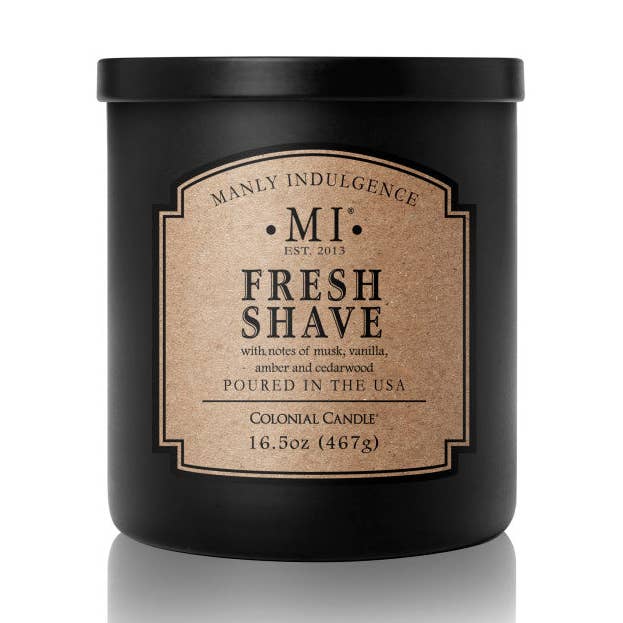 Manly Indulgence Classic Fresh Shave, 16.5 oz and other Purchase Wholesale man candles. Free Returns & Net 60 Terms on Faire trending on Faire.