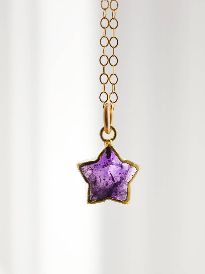 Amethyst Stargazer Necklace for wholesale by GEMNIA