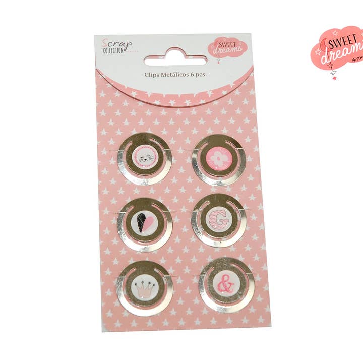 EPOXY PAPER CLIPS 6 PCS SWEET DREAM for wholesale by Aktual / Dekora Import S.A