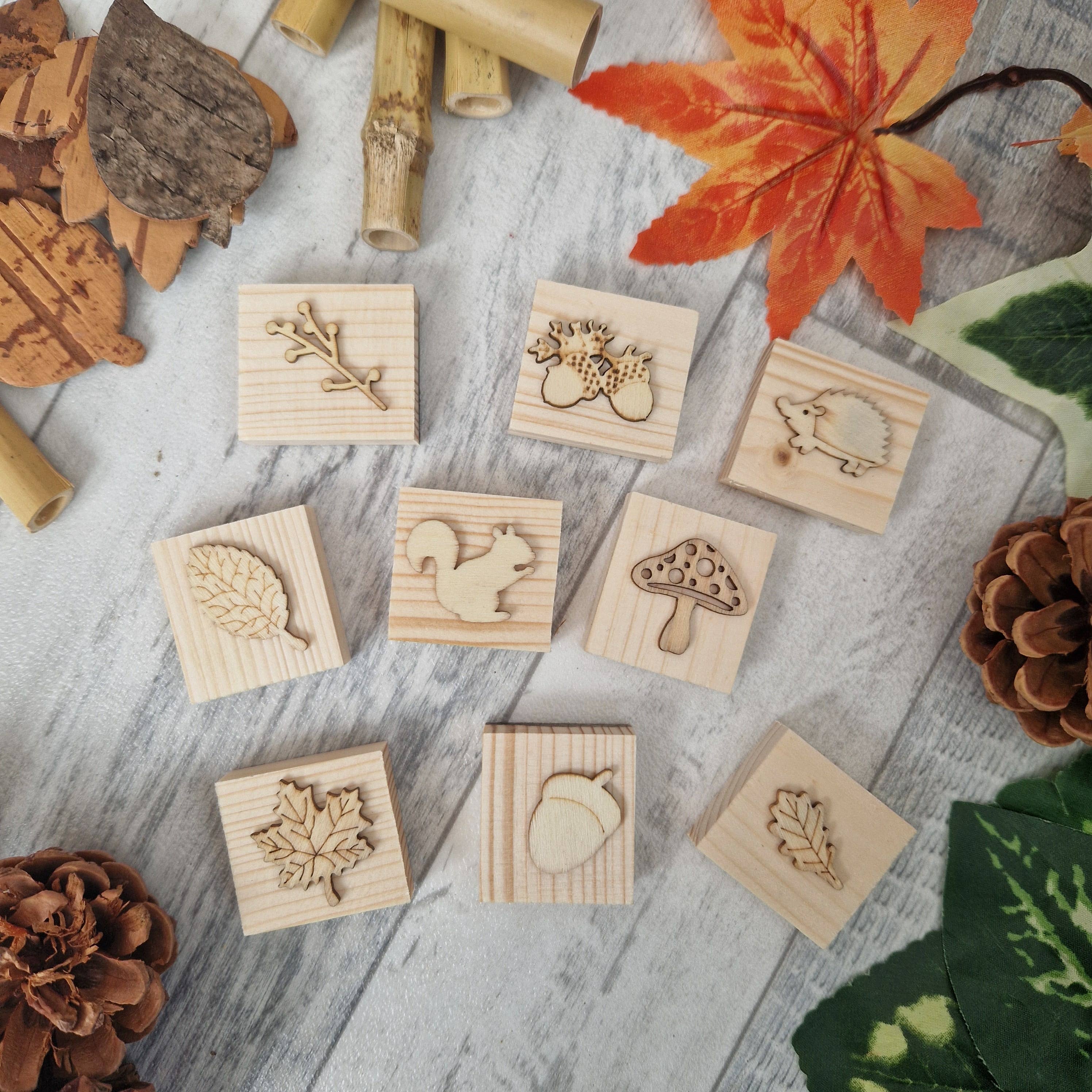 Hello! Playdough! – Engroshandel Gummistempel/pyntestempel – Efterårs træfrimærker0