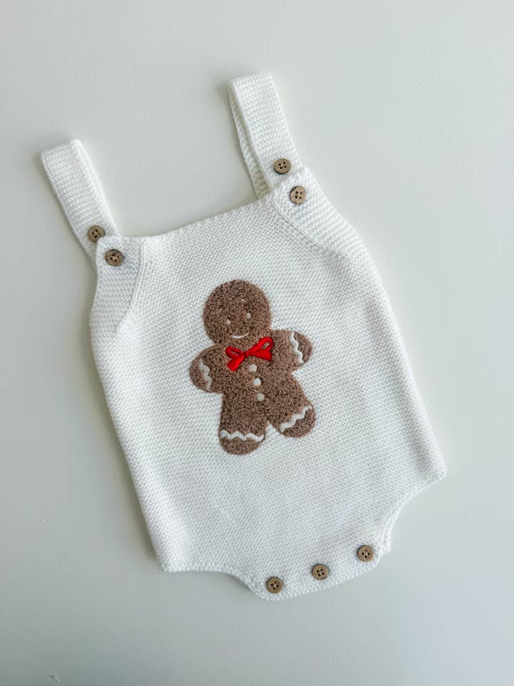 Petite + Co - Wholesale Jumpsuit – Baby - GINGERBREAD SHERPA ROMPER2