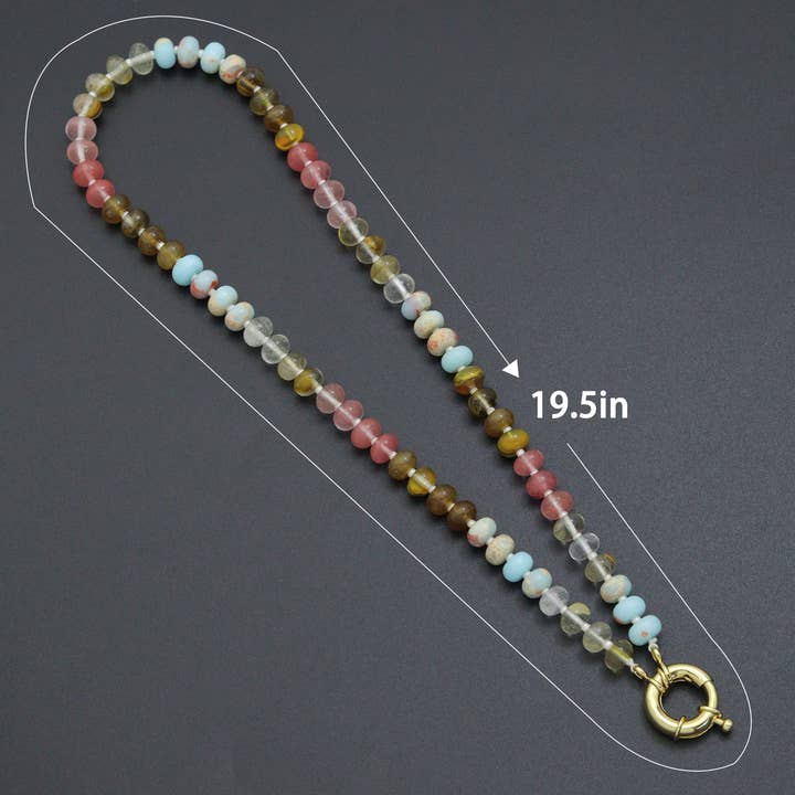 BestBeads&Beyond - Wholesale Kralen/parelketting - Gemengde edelsteen ketting, artikelnummer EF8131