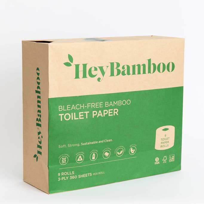 HeyBamboo - Wholesale Toilet Paper - Bleach-Free Bamboo Toilet Paper, 9 Pack