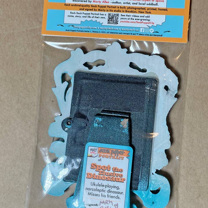 Sock Puppet City - Vendita all'ingrosso Stampa artistica - Sock Puppet Ritratto di Spot the Dinosaur4