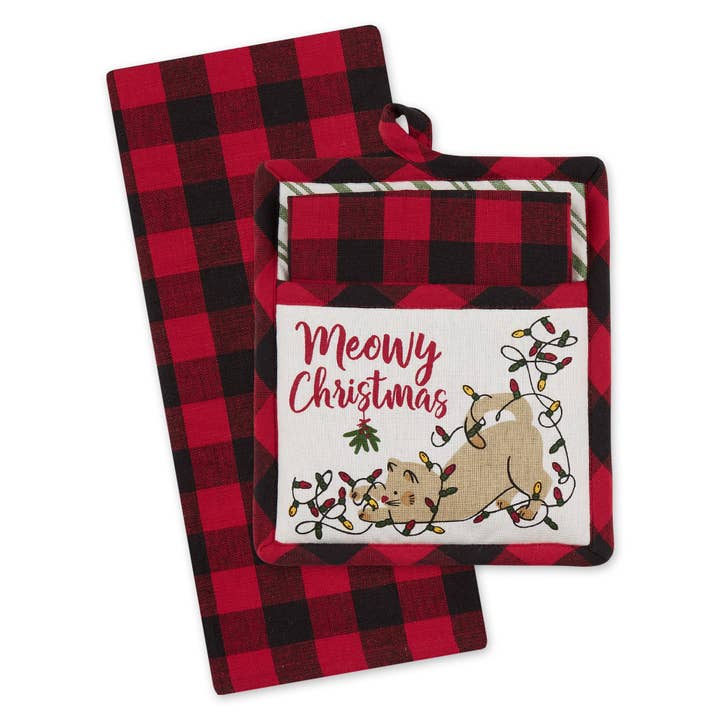 Meowy Christmas Potholder Gift Set for wholesale by Design Imports