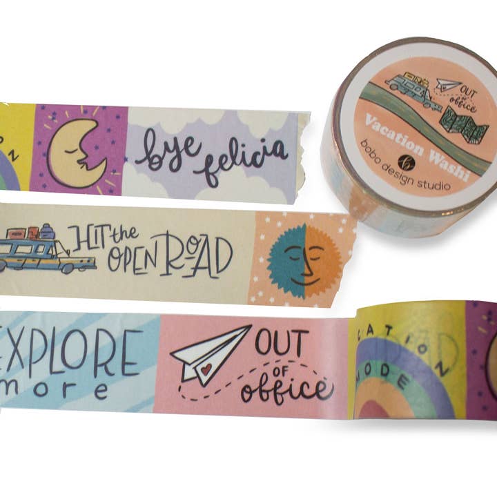 Vacation Mode - 1" Washi Tape for wholesale by Bobo Design Studio