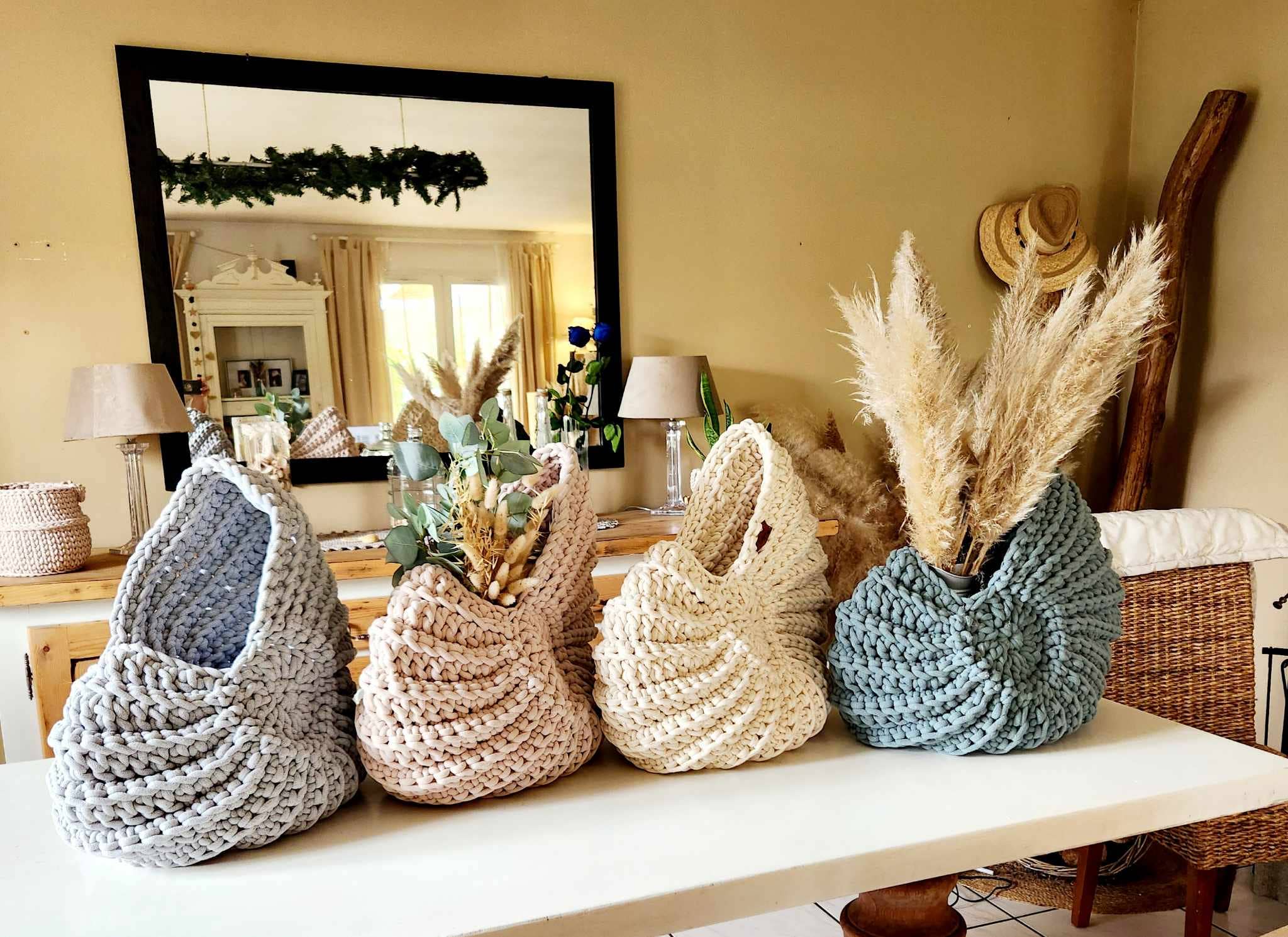 Naturalmarjory - Wholesale Basket - Ammonite XXL decorative basket “shells” in bohemian style,6