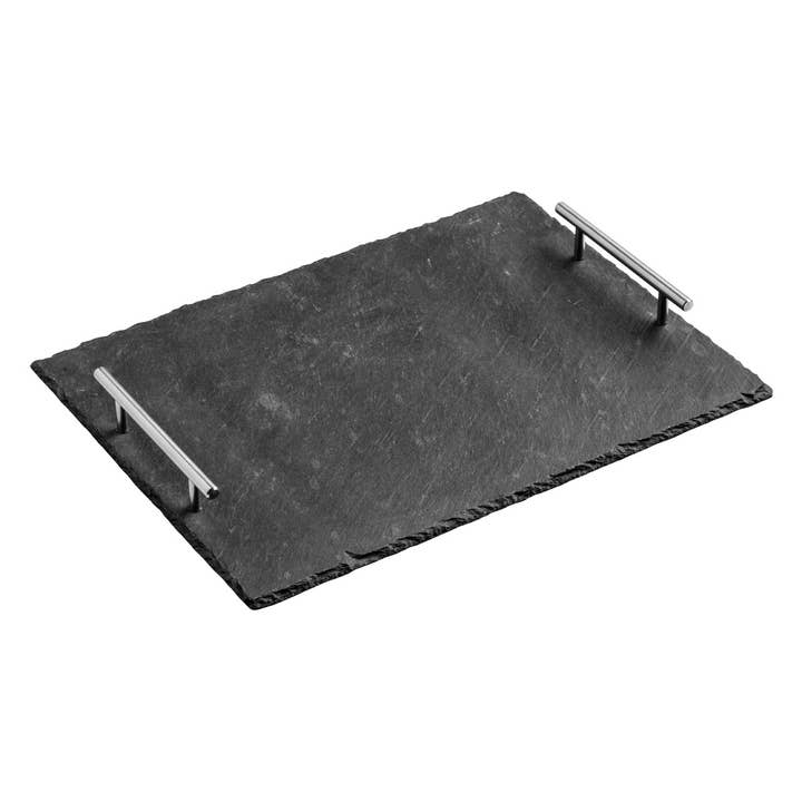 Large Slate Tray with Stainless Steel Handles for wholesale by Interiors by Premier